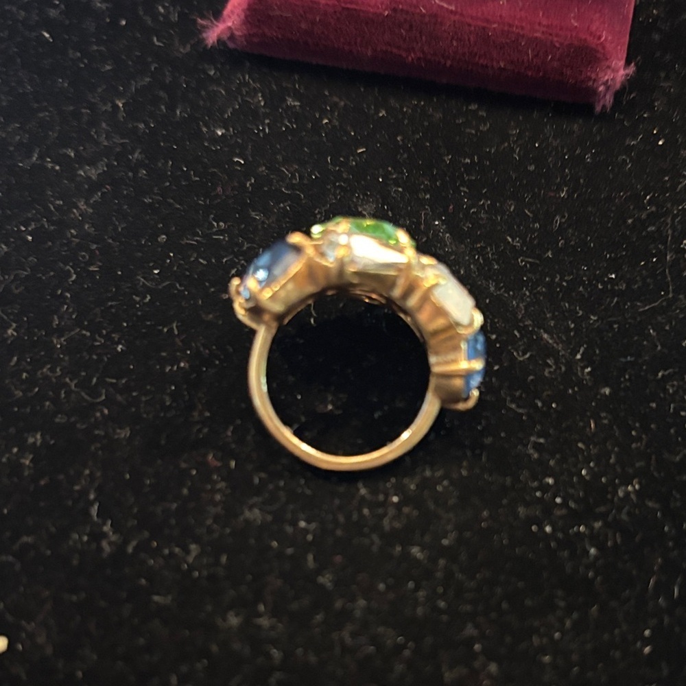 J. Crew Gold Ring with Multicolor Gemstones - Picture 3 of 5
